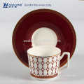 Plain Style Isolierte Espresso Porzellan Fine Bone China Tee Kaffeetasse und Untertasse Set